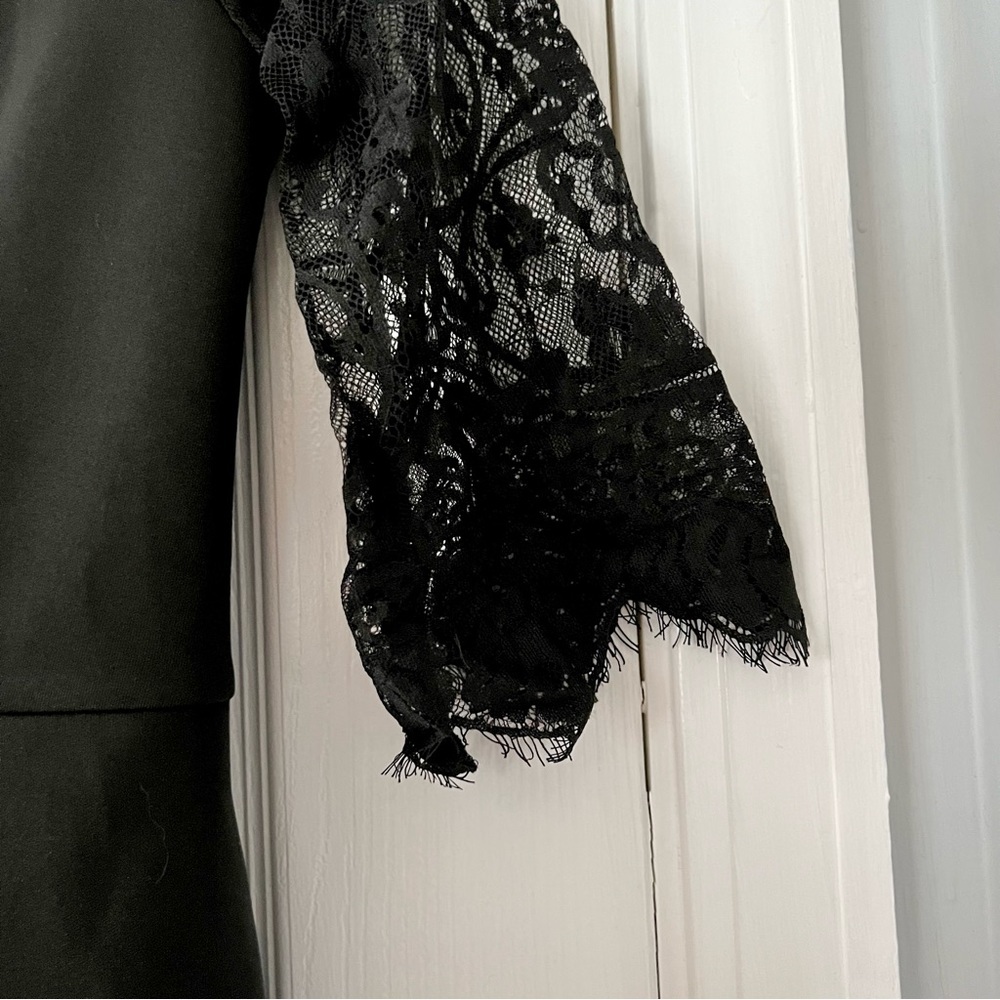 Lace Dress New with Tags Women’s Size 4 Mantos Eternity Formal 3/4‎ Sleeve Black - Picture 2 of 8